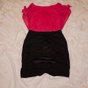 Sweet Storm Pink and Black Dress